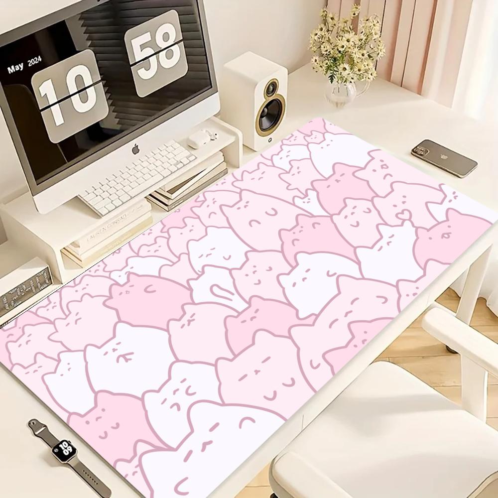 Desk Setup Pink - Alfombrilla de Ratón para Juegos, Alfombrilla