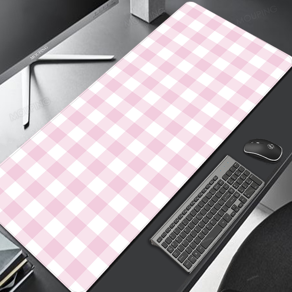 Desk Setup Pink - Alfombrilla de ratón de celosía rosa,