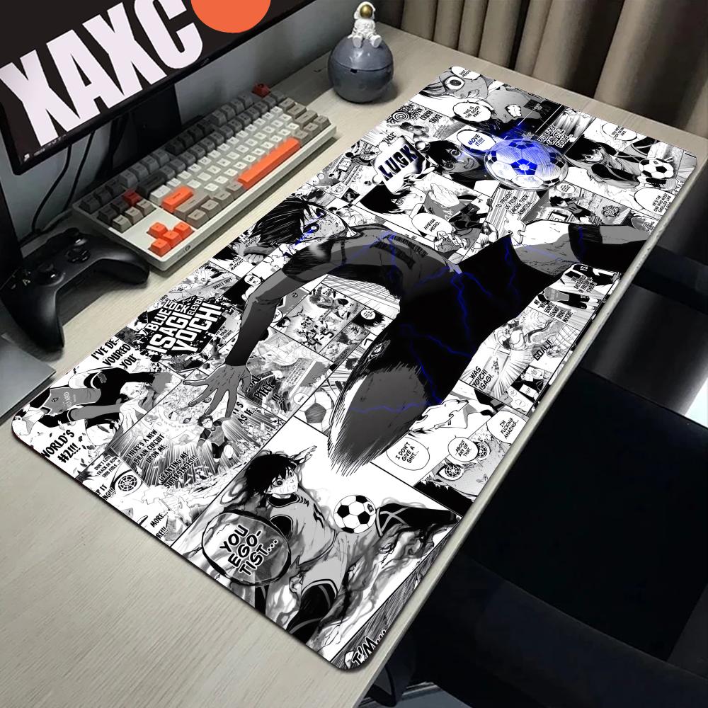 Desk Setup Blue - Alfombrilla de ratón de Anime en
