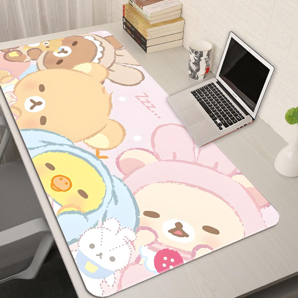 Desk Setup Pink - Alfombrilla de ratón rosa de dibujos