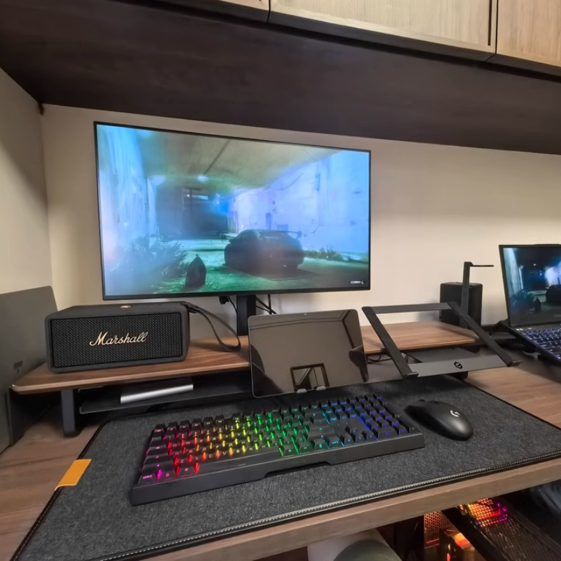 Desk Setup For Laptop And Monitor - Soporte elevador de Monitor Modular, organizador
