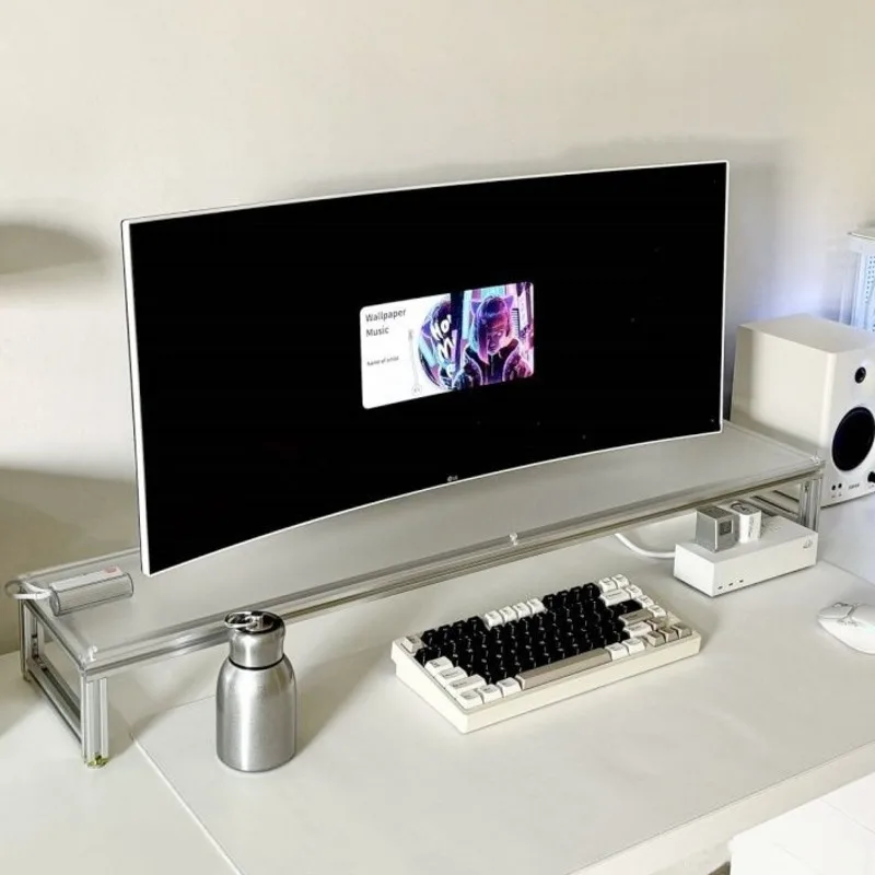 Desk Setup For Laptop And Monitor - Soporte de aluminio para Monitor, elevador