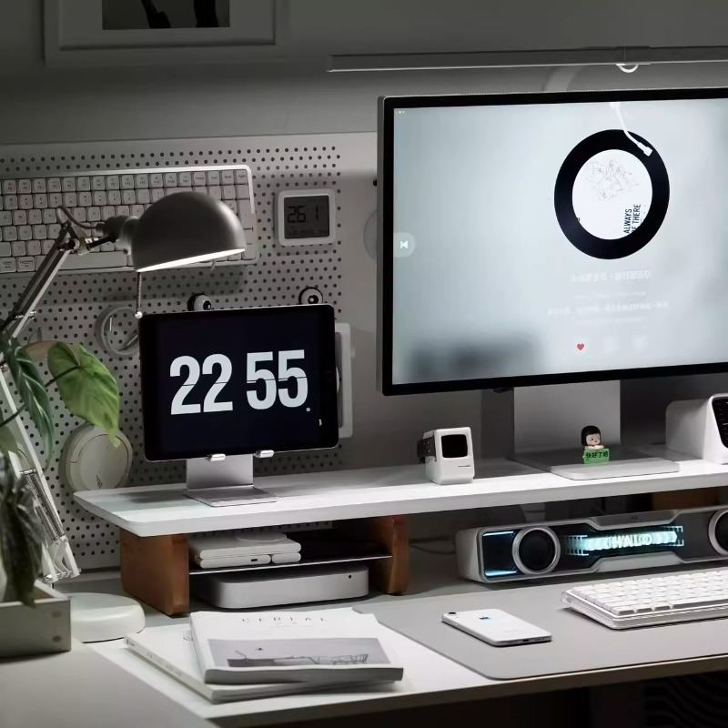 Soporte elevador de Monitor mo - Desk Setup For Laptop And Monitor reseña y precio