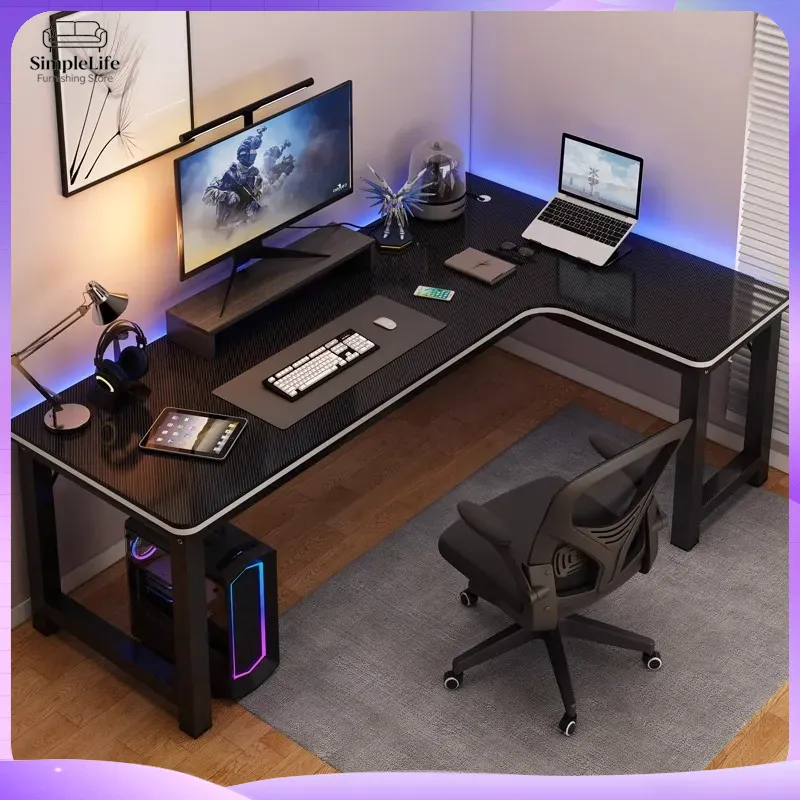 Escritorio de Esquina para Jue - Desk Setup For Laptop And Monitor reseña y precio