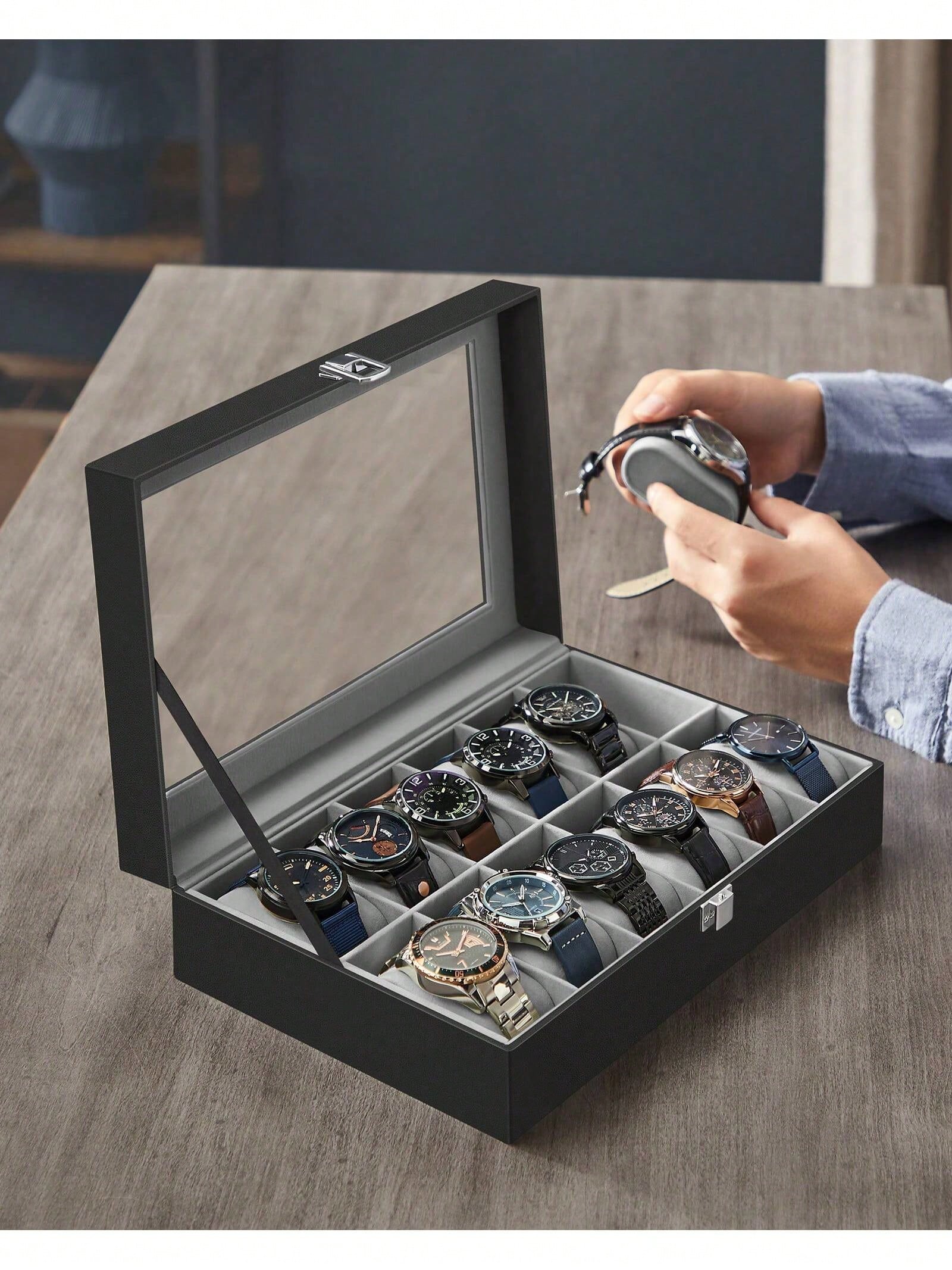 Caja para relojes con cerradur - Cable Box Organizer reseña y precio