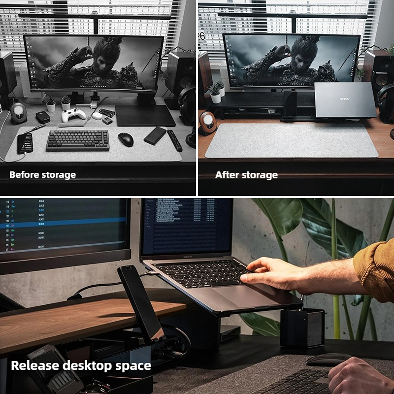 Soporte elevador de Monitor Mo - Desk Setup For Laptop And Monitor reseña y precio